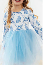 Load image into Gallery viewer, Girls Blue Bunny Tulle Dress
