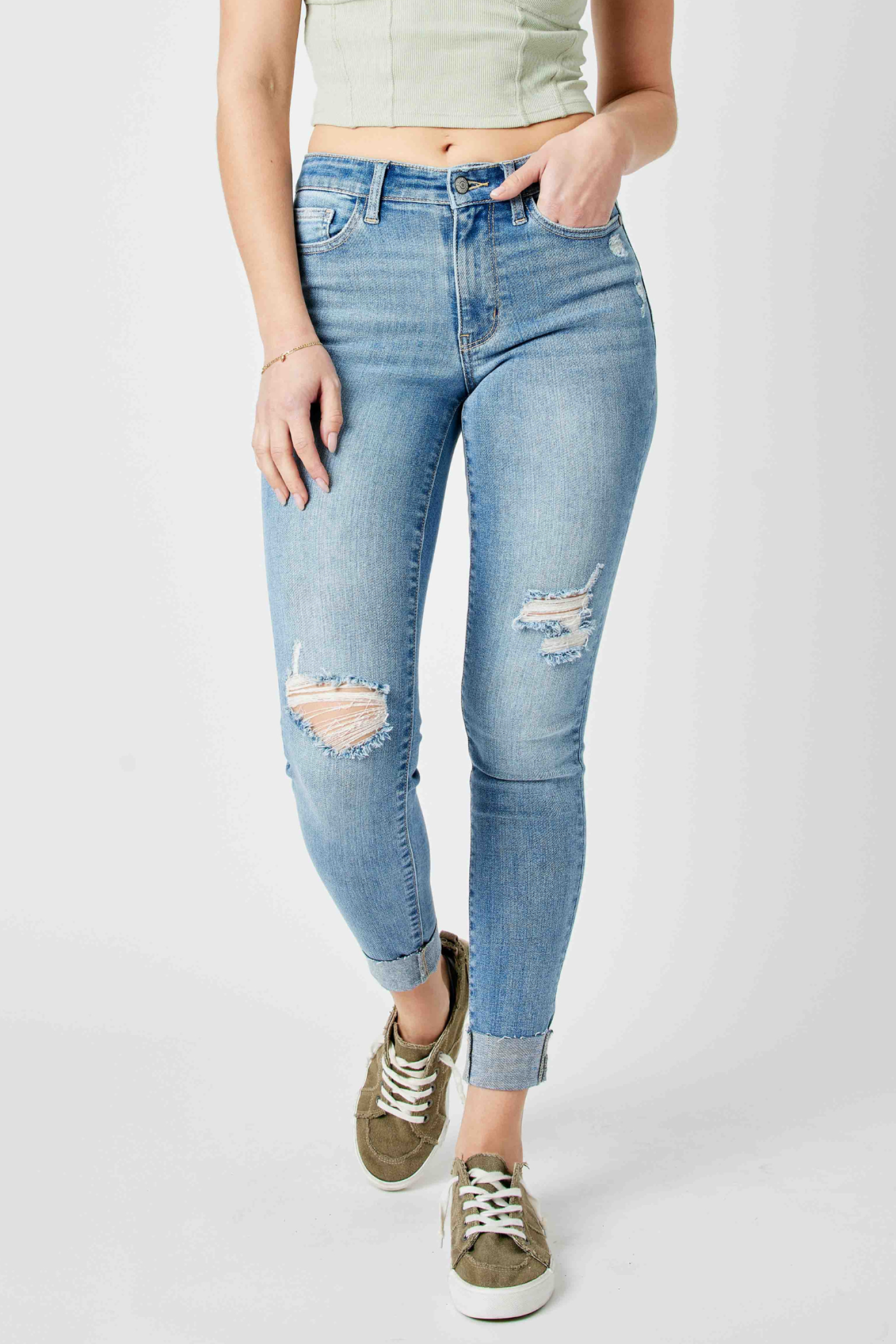 Judy Blue Skinny Mid Rise Distressed