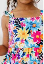 Load image into Gallery viewer, Girls Bright Floral Maxi Dress
