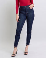Load image into Gallery viewer, Judy Blue Dark Wash Red Stitch Skinny Jeans, Heart Pockets
