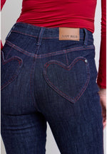 Load image into Gallery viewer, Judy Blue Dark Wash Red Stitch Skinny Jeans, Heart Pockets
