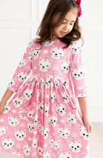 Load image into Gallery viewer, Unicorn Kitty Print Girls Dress
