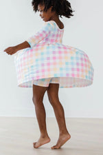 Load image into Gallery viewer, Rainbow Checkered Kids Dress

