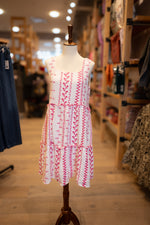 Load image into Gallery viewer, Pink and White Patterned Sun Dress
