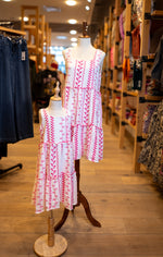Load image into Gallery viewer, Pink and White Patterned Sun Dress
