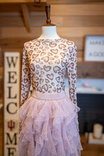 Load image into Gallery viewer, Leopard Heart Sheer Mesh Top

