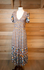 Load image into Gallery viewer, Orange Multi-Color Floral Dress
