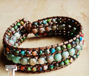 Impression Jasper Woven Bracelet-Multi Colored