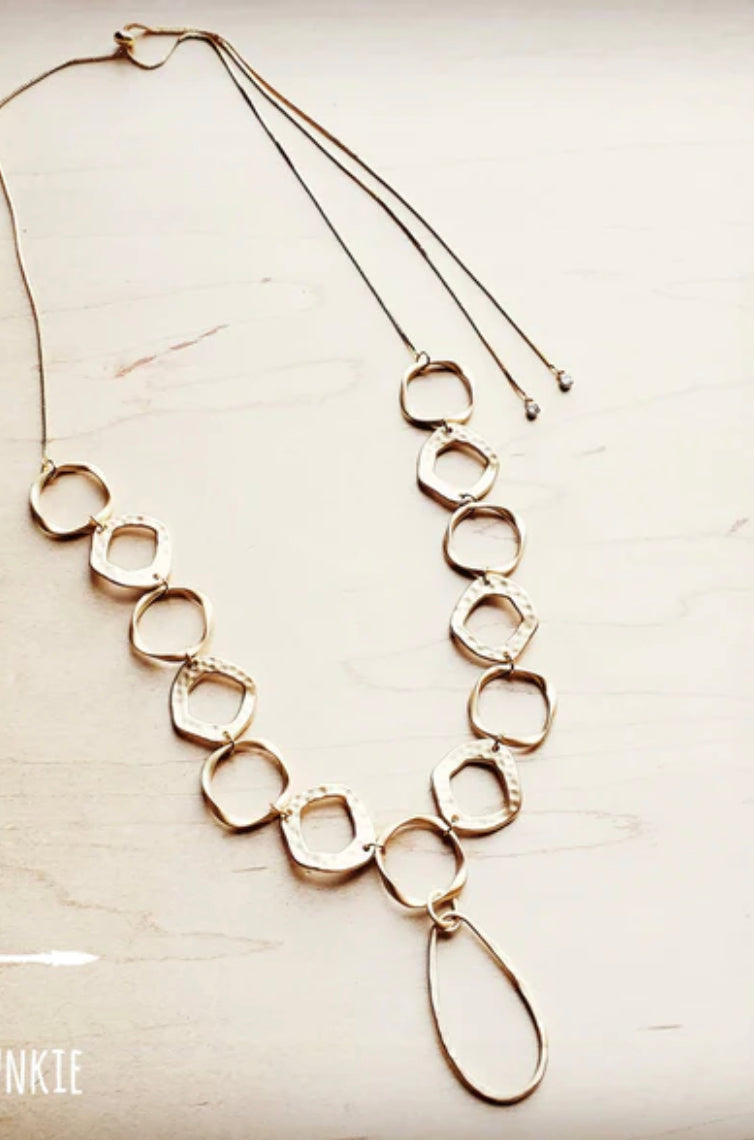 Matte Gold Hoop Necklace